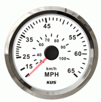 Speedometer Gauge - Model - CPOB - 0~65MPH - SS 316 - White - KY18103 - Kusauto